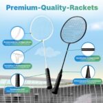 AboveGenius Badmintonschläger 4er Set – Komplettset mit 6 Federbällen für Anfänger – Bild 5