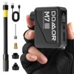 DOMOR Elektrische Fahrradpumpe 120 PSI – Intelligente Mini-Pumpe mit Auto Stop für alle Ventile