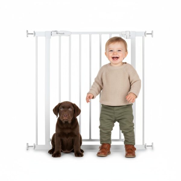 hauck Standard Türschutzgitter 75-80 cm ohne Bohren – Einhandbedienung für Kinder & Hunde