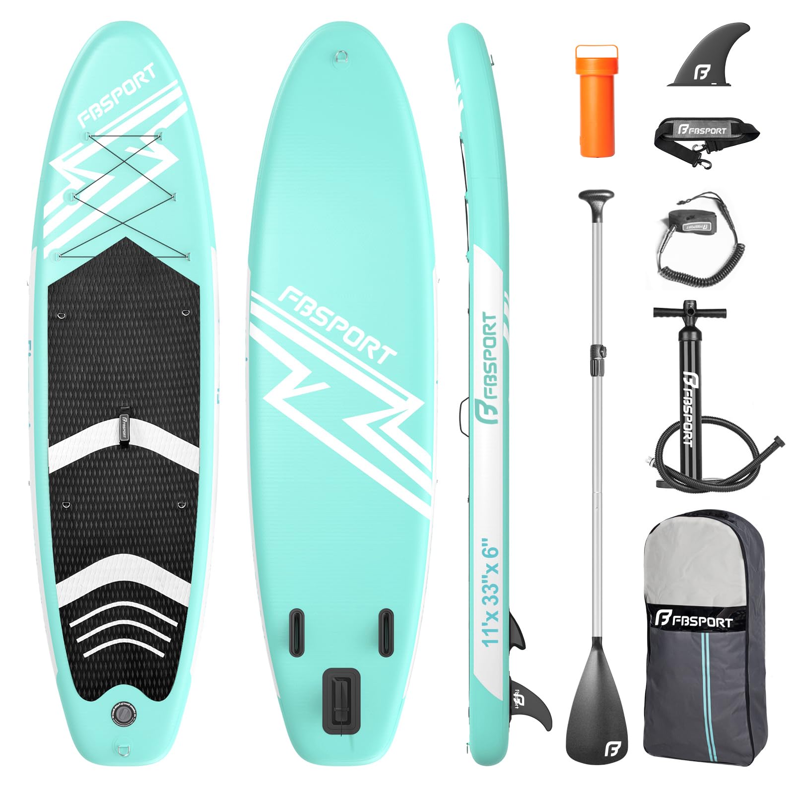 71G0Eik5OUL._SY1600_.jpg FBSPORT Aufblasbares SUP Board 335cm – Stand Up Paddle Set mit Aluminium Paddel & Pumpe – Bild 1