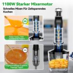 BESROY Stabmixer Set 5 in 1 mit 1100W Motor – Multifunktionales Püriergerät für Suppen & Smoothies – Bild 2
