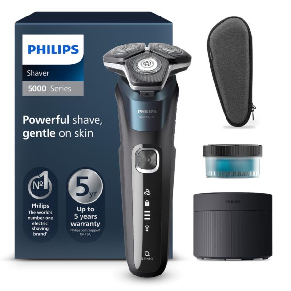 Philips Shaver 5000 – Elektrischer Rasierer mit SkinIQ Technologie & PowerAdapt Sensor
