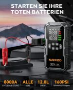NACKEO 8000A Jump Starter mit Kompressor 160PSI – Auto Starthilfe Powerbank für Benzin & Diesel – Bild 2