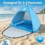 MAXDONE Pop-Up Strandmuschel mit integriertem Pool – UV-Schutz 50+ für 2-3 Personen – Bild 7