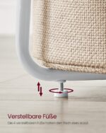 VASAGLE LILEA Beistelltisch rund 45 cm mit Stoffkorb – moderner Wohnzimmertisch – Bild 10