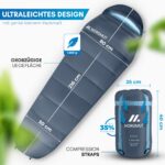 NORDMUT Mumienschlafsack Erwachsene – Ultraleicht & Kompakt für Camping & Outdoor – Bild 5