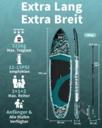 COOLCAA SUP Board 355cm Aufblasbar – Stabiles Stand-Up Paddleboard mit Zubehör für Anfänger & Profis – Bild 2