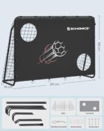 SONGMICS Fussballtor 215x76x150 cm mit Torwand – Trainingstor für Garten & Strand – Bild 5