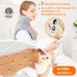 Mia&Coco Heizkissen 60x100cm mit Taillenriemen – 6 Heizstufen & Sicherheitstimer – Bild 3