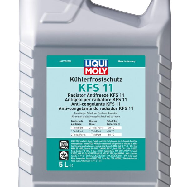 Liqui Moly Kühlerfrostschutz KFS 11 – 5 L Kühlerschutz für alle Fahrzeugtypen