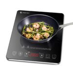 AMZCHEF Induktionskochfeld 2000W – Ultradünne Einzelkochplatte mit 20 Stufen & Timer