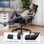 GTPLAYER Gaming Stuhl 150 kg – Ergonomischer Schreibtischstuhl mit Taschenfedern & Stoffoberfläche – Bild 8