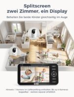 GHB Babyphone 5 Zoll 720P HD mit Infrarot-Nachtsicht & 168h Akkulaufzeit – Sicheres Babyphon – Bild 4