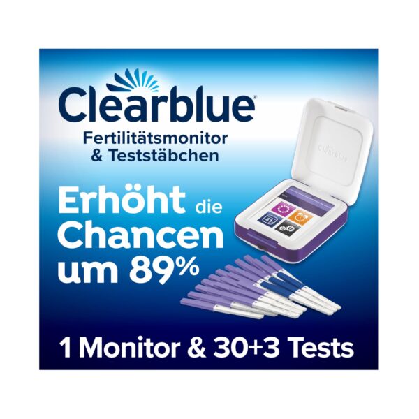 Clearblue Fertilitätsmonitor Advanced – Touchscreen mit 33 Tests für natürliche Empfängnis