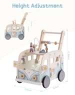 ROBUD Lauflernwagen Holz – Multifunktionales Aktivitätszentrum für Babys ab 10 Monaten – Bild 3