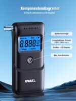 UWAKL Alkoholtester mit Halbleitersensor – Professionelles Promillemessgerät mit LCD-Display – Bild 2