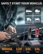 BOCIOFO 12V Starthilfe Powerbank 6000A – Auto Booster für Benzin & Diesel – Bild 2