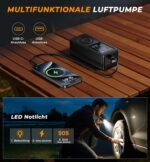 Fshyos Elektrische Luftpumpe 150 PSI mit 6000-mAh-Akku – tragbarer Kompressor für Auto, Fahrrad & Motorrad – Bild 8