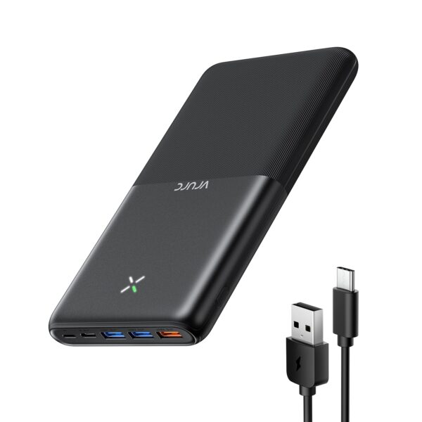 VRURC Powerbank 30000mAh mit 22.5W Schnellladung – 4 Ausgänge für simultanes Laden