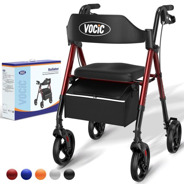 VOCIC Z21 Rollator Klappbar – Leicht & Stabil für Senioren mit Höhenverstellung