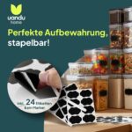 uandu Vorratsdosen 12er-Set mit Deckel – Luftdichte Aufbewahrungsboxen BPA-frei für Küche – Bild 3