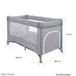 Moby-System Baby Reisebett 128x68 cm – Klappbett mit Matratze & Tragetasche für Babys bis 15 kg – Bild 2