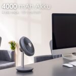 Zilan Kabellos Tischventilator mit 4000 mAh Akku – 15h Laufzeit & 90° neigbar – Bild 3
