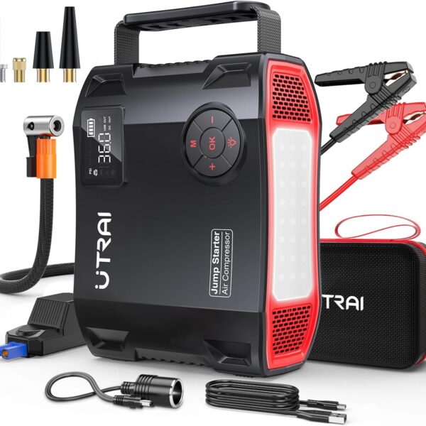 UTRAI 27000mAh Starthilfe Powerbank 7000A mit Kompressor – Jump Starter für Pkw & Lkw