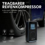 efalce Akku Luftkompressor 150PSI – Wiederaufladbar mit TrueGauge für Auto & Fahrrad – Bild 2