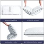 Slybear Kopfkissen 40x80 cm 2er Set – Orthopädisches Seitenschläferkissen waschbar – Bild 8