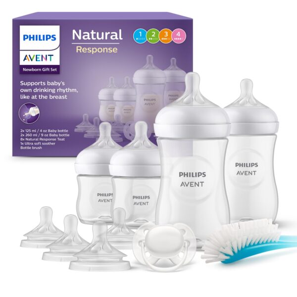 Philips AVENT Natural Response Geschenkset – Babyflaschen für Neugeborene 0–12 Monate