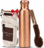 AVA DESIGNZ Kupferflasche 950 ml handgehämmert – Auslaufsichere Trinkflasche für Yoga & Reisen