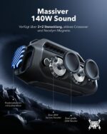 soundcore Boom 2 Plus Outdoor Lautsprecher 140W – Wasserdichter Bluetooth Speaker mit 20h Akku – Bild 3