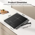 AMZCHEF Induktionskochfeld 2000W – Ultradünne Einzelkochplatte mit 20 Stufen & Timer – Bild 2