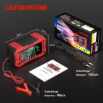 YDBAO 15A Autobatterie Ladegerät 12V mit LCD Display – Intelligentes Schnellladen für alle Batterietypen – Bild 9