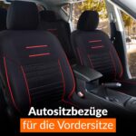 Upgrade4cars Autositzbezüge Vordersitze Schwarz Rot – Universal Schonbezüge Set – Bild 2