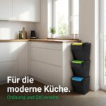 Plana Practic 3er Mülleimer 75L mit Stapelbox – Abfallsystem für Küche & Büro – Bild 2