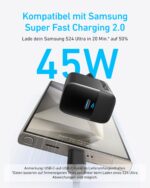 Anker 45W USB-C Ladegerät mit PPS-Schnellladen – Universelles Netzteil für Smartphones & Tablets – Bild 2