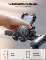 JOYROOM Fahrrad Handyhalterung mit automatischer Sperre – Universal Lenkerhalter für Smartphones 4,7–7 Zoll – Bild 2