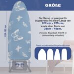 Frilodge Bügelbrettbezug mit dicker Polsterung – 120x40 bis 125x45 cm für Dampfbügelstationen – Bild 3