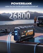 TREKURE Starthilfe Powerbank 8000A – 26800mAh Auto Booster mit LED Taschenlampe – Bild 3