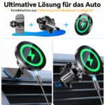 Coolpow MagSafe Autohalterung mit 15W Wireless Charging – Handyhalter für iPhone 16–12 – Bild 2