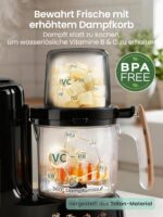Grownsy Babynahrungszubereiter mit Doppel-Dampfkorb – Dampfgarer, Pürierer & Sterilisator – Bild 3