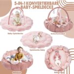 Mallify 5-in-1 Baby Spielbogen mit 6 Spielzeugen – Wandelbare Spielmatte für 0-6 Monate – Bild 2