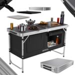 24MOVE® Campingküche PRAIA – Faltbare Outdoor Arbeitsplatte mit Stauraum