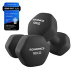 SONGMICS Kurzhanteln 2er Set 10 kg mit Neopren-Beschichtung – Hexagon Hanteln für Krafttraining