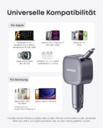 Anker 75W USB-C Kfz-Ladegerät mit einziehbarem Kabel – Schnellladestation für iPhone & MacBook – Bild 6