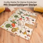 Mallie® Krabbelmatte Baby 180x150 cm – Faltbar mit Tragetasche & doppelseitiges Design – Bild 2