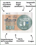 oecolife Küchentücher Recycling 48 Rollen – 3-lagig, Made in Germany – Bild 3