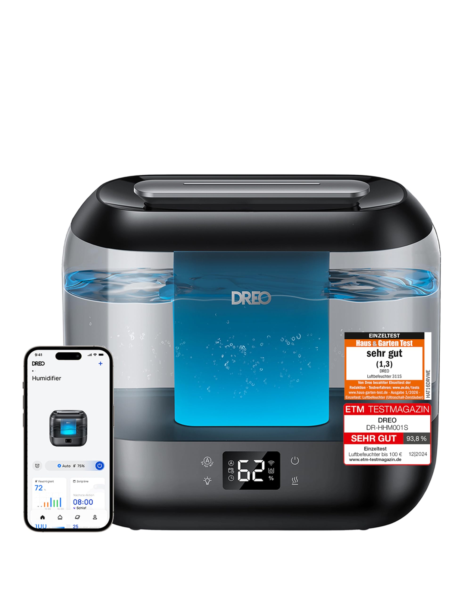 71JFRVXCH0L._SY2560_.jpg DREO Smart Luftbefeuchter 4L mit Öl-Diffusor – Intelligente Befeuchtung für 36 Stunden – Bild 1